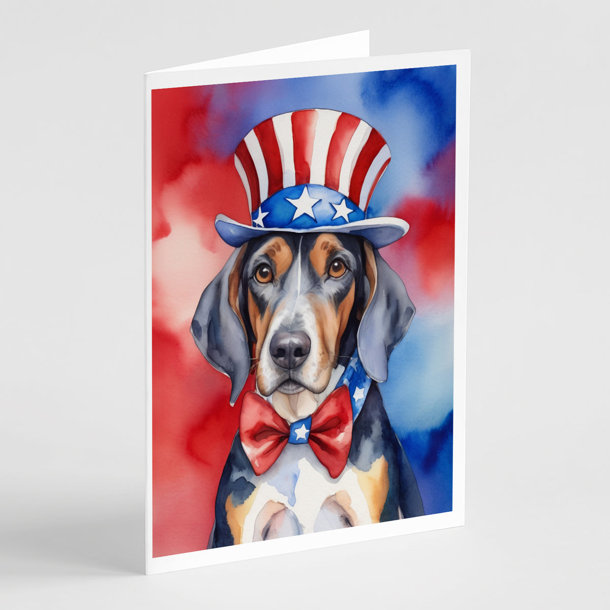 Buy this American English Coonhound Patriotic American Greeting Cards Pack of 8