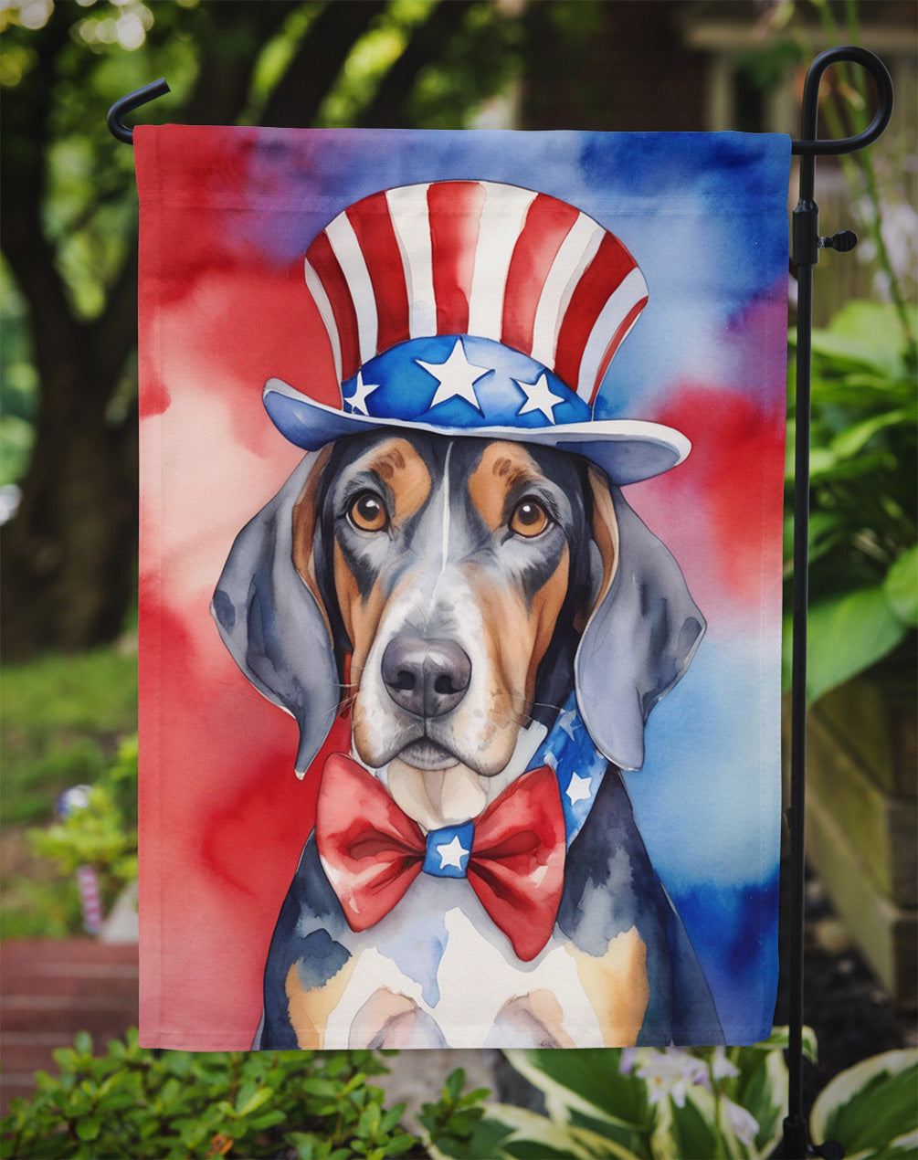 American English Coonhound Patriotic American Garden Flag