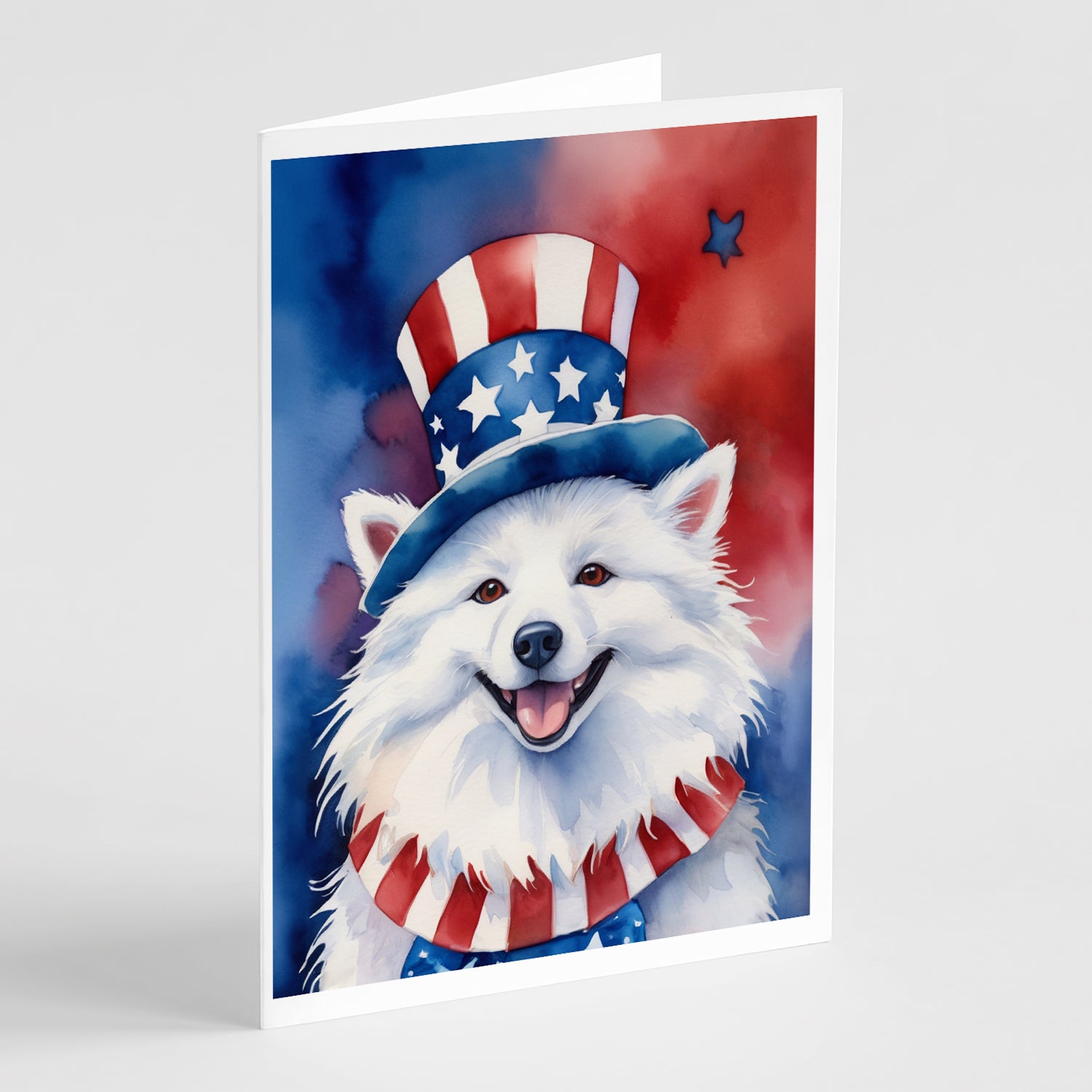 Buy this American Eskimo Patriotic American Greeting Cards Pack of 8