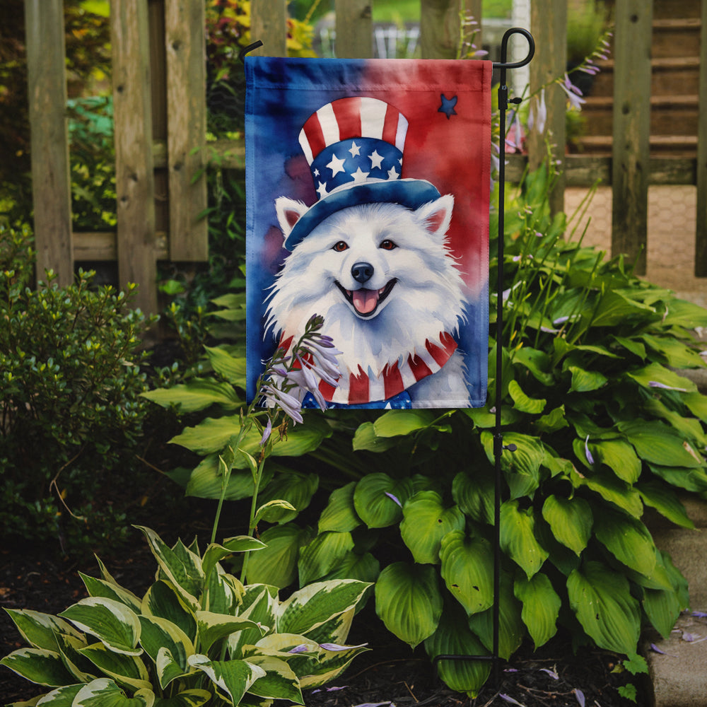 American Eskimo Patriotic American Garden Flag