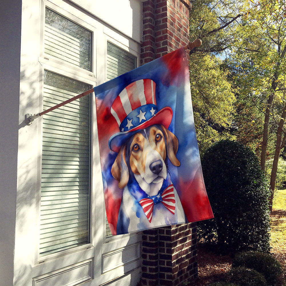 American Foxhound Patriotic American House Flag