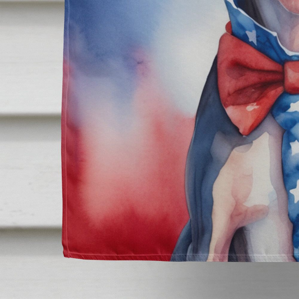 American Hairless Terrier Patriotic American House Flag