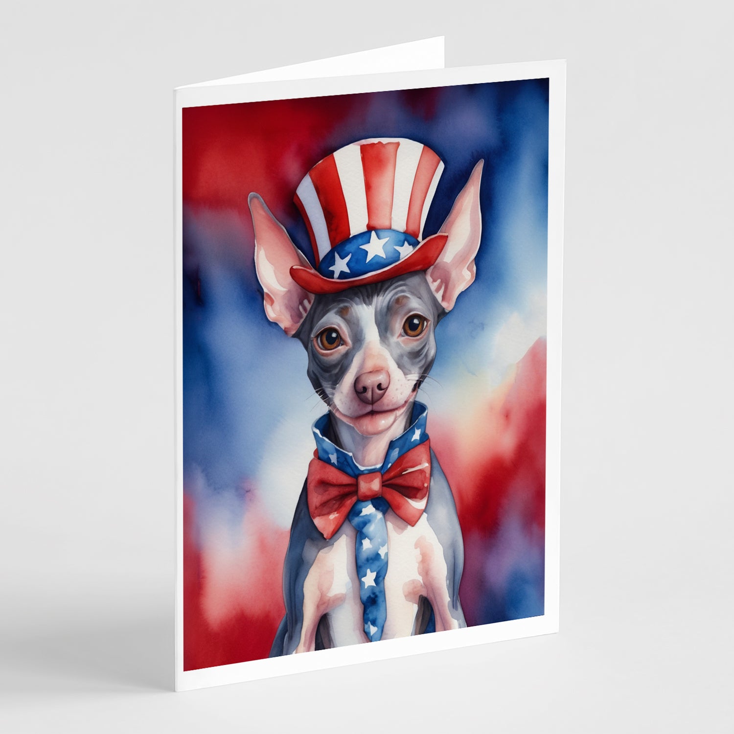 Buy this American Hairless Terrier Patriotic American Greeting Cards Pack of 8