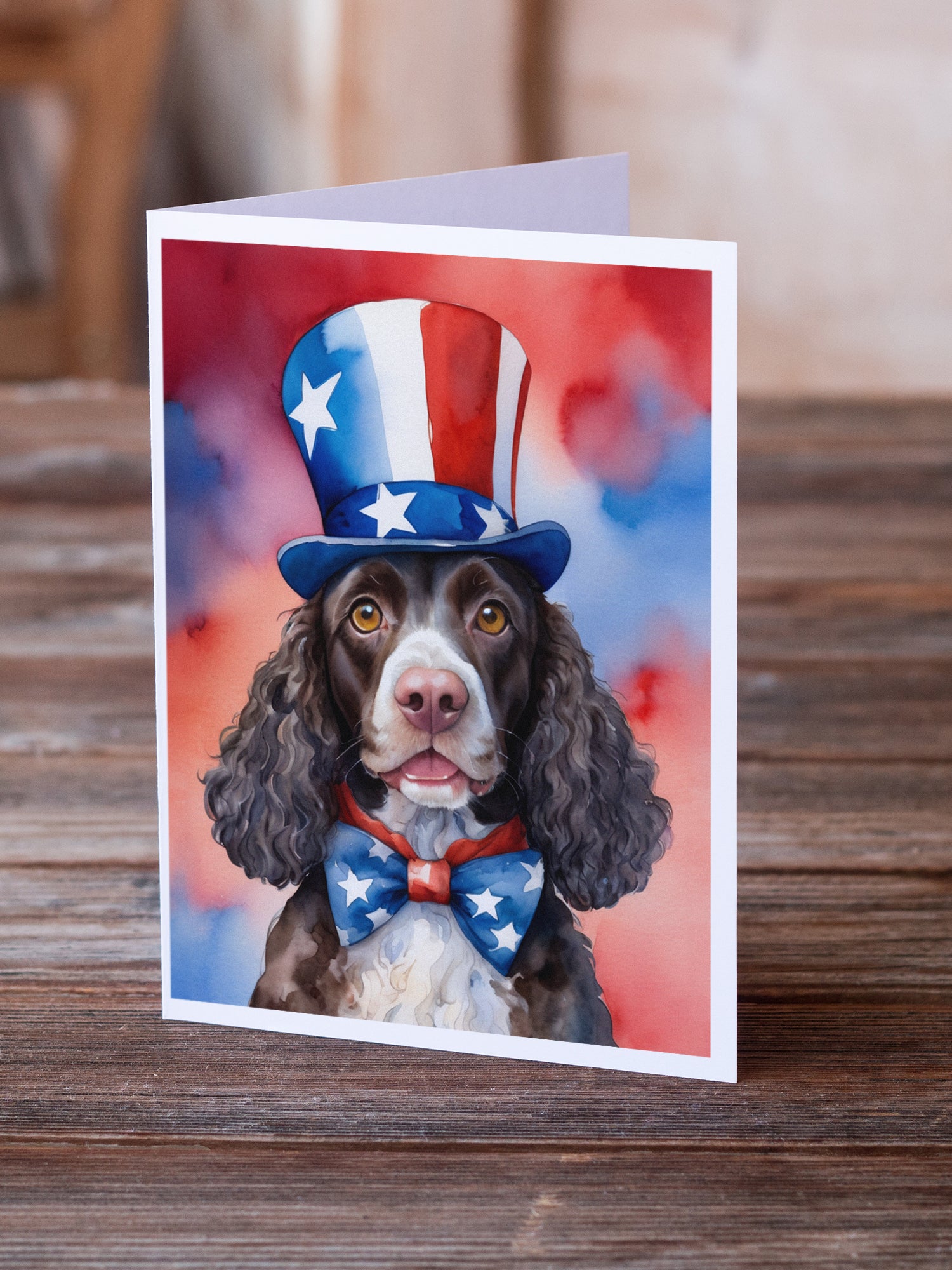 Buy this American Water Spaniel Patriotic American Greeting Cards Pack of 8