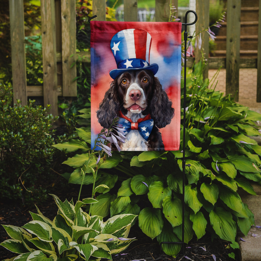 American Water Spaniel Patriotic American Garden Flag