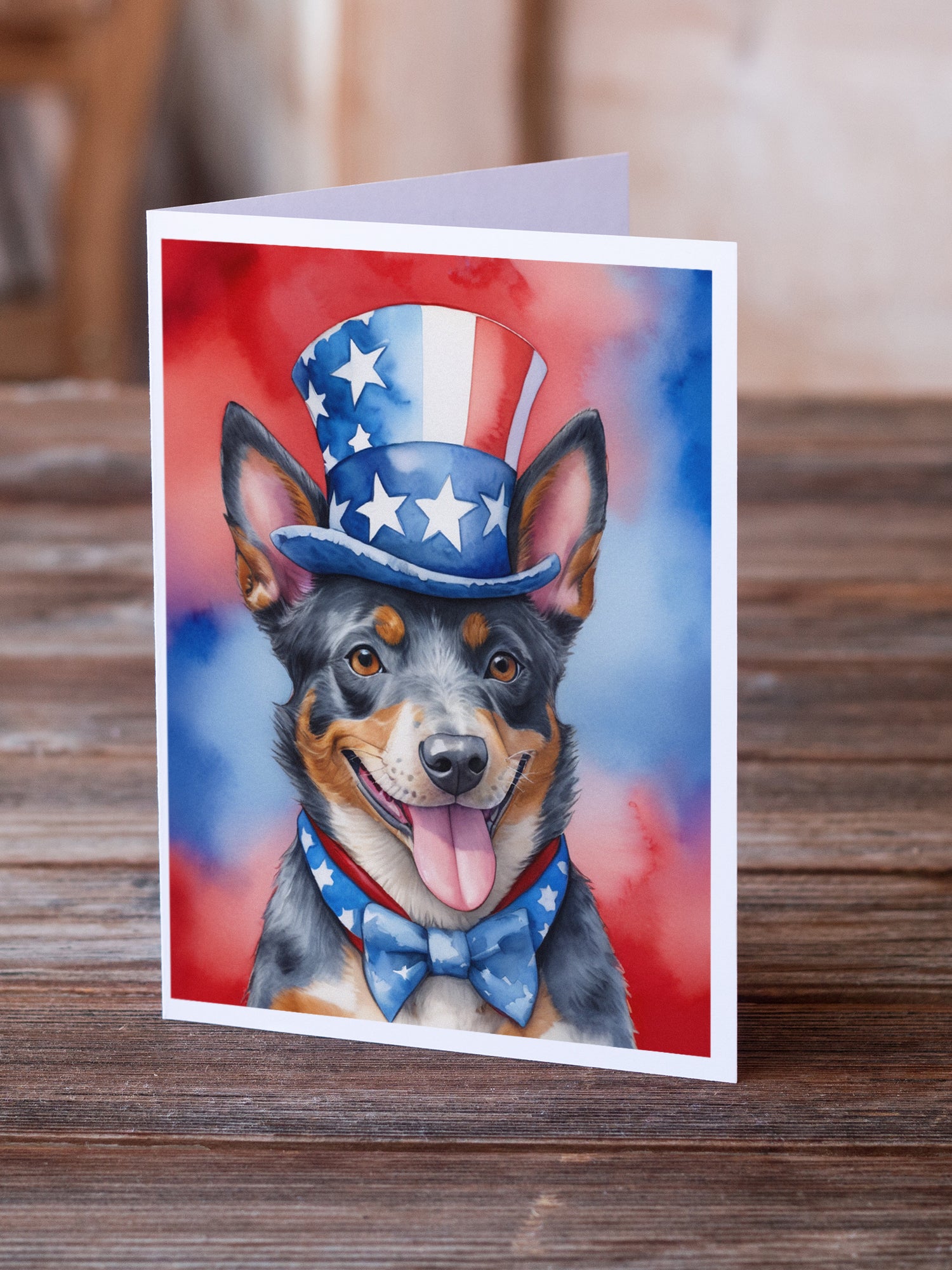 Buy this Australian Cattle Dog Patriotic American Greeting Cards Pack of 8