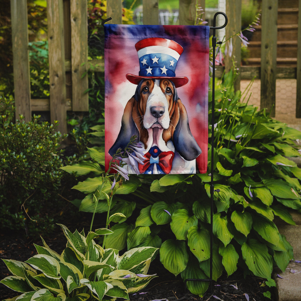 Basset Hound Patriotic American Garden Flag