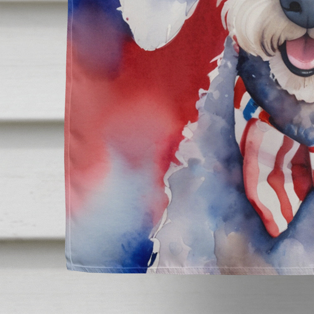 Bedlington Terrier Patriotic American House Flag