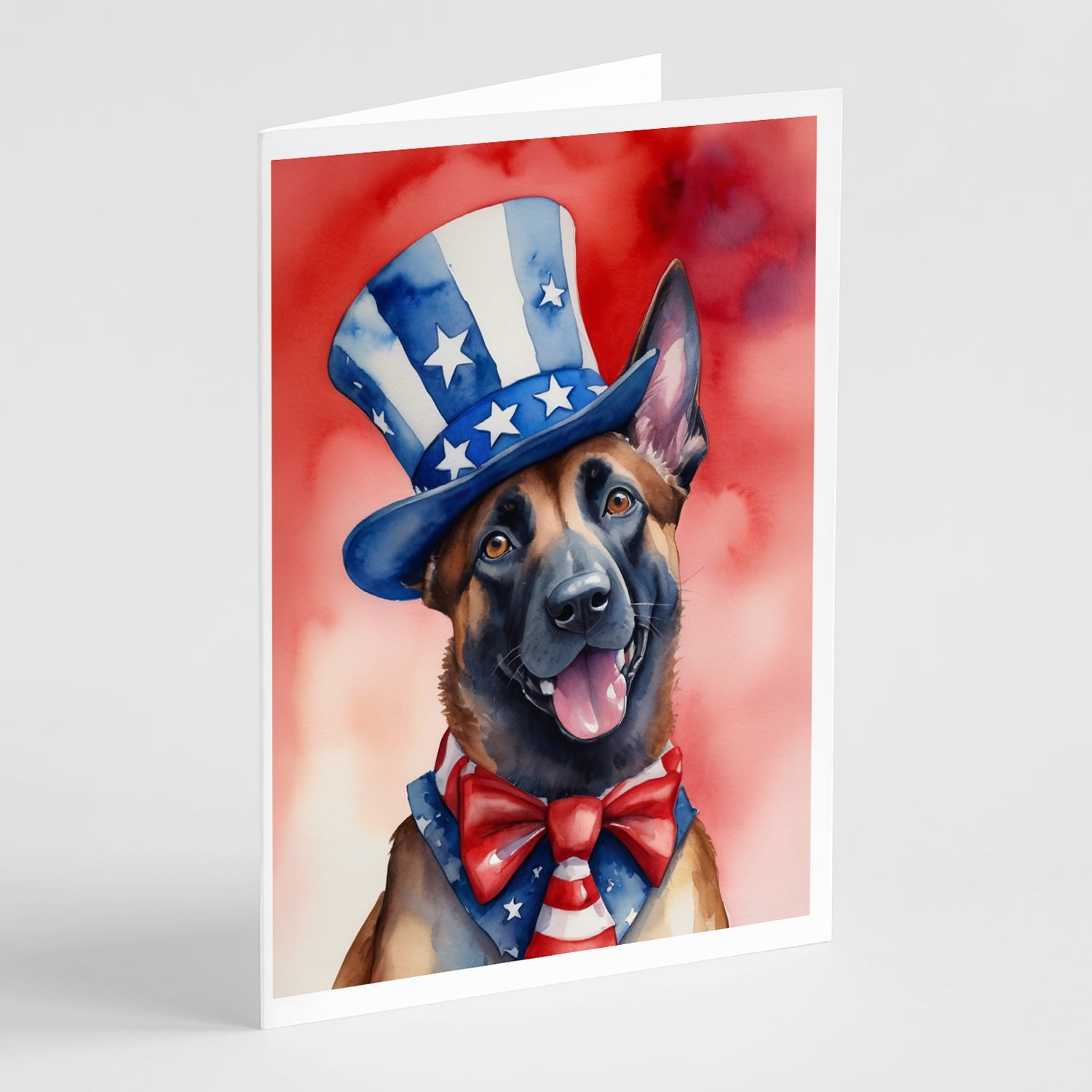 Buy this Belgian Malinois Patriotic American Greeting Cards Pack of 8