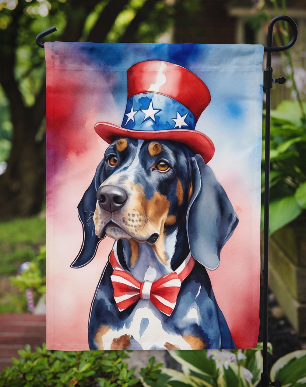 Bluetick Coonhound Patriotic American Garden Flag