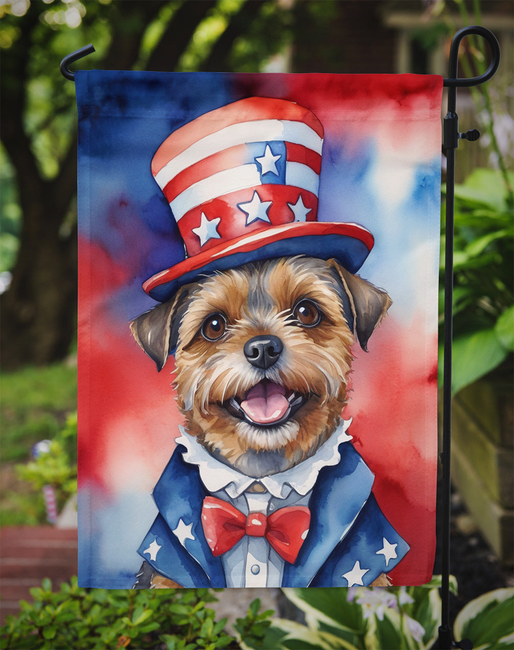 Border Terrier Patriotic American Garden Flag