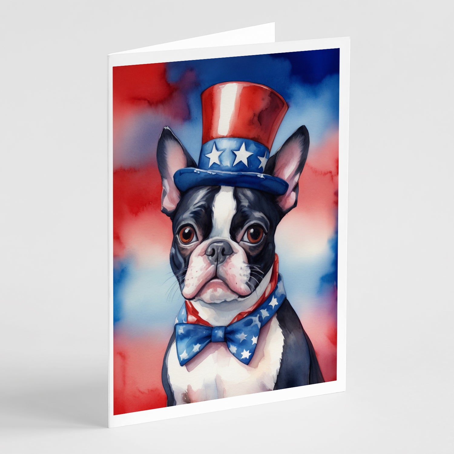 Buy this Boston Terrier Patriotic American Greeting Cards Pack of 8