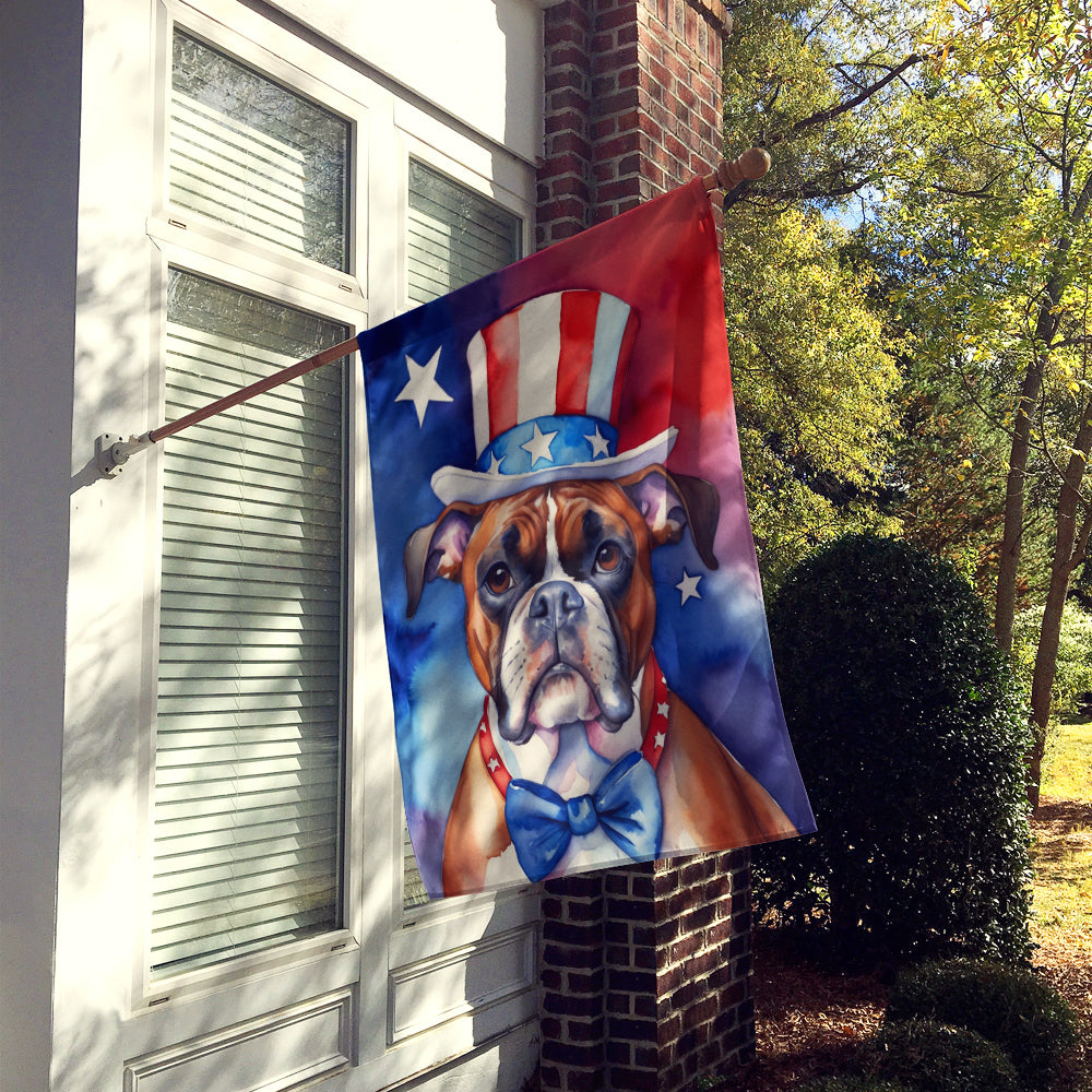 Boxer Patriotic American House Flag