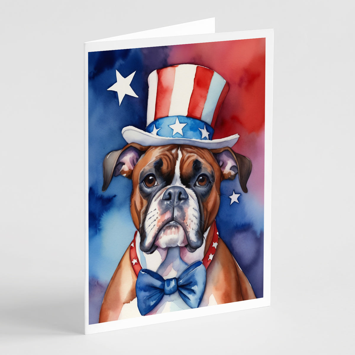 Buy this Boxer Patriotic American Greeting Cards Pack of 8