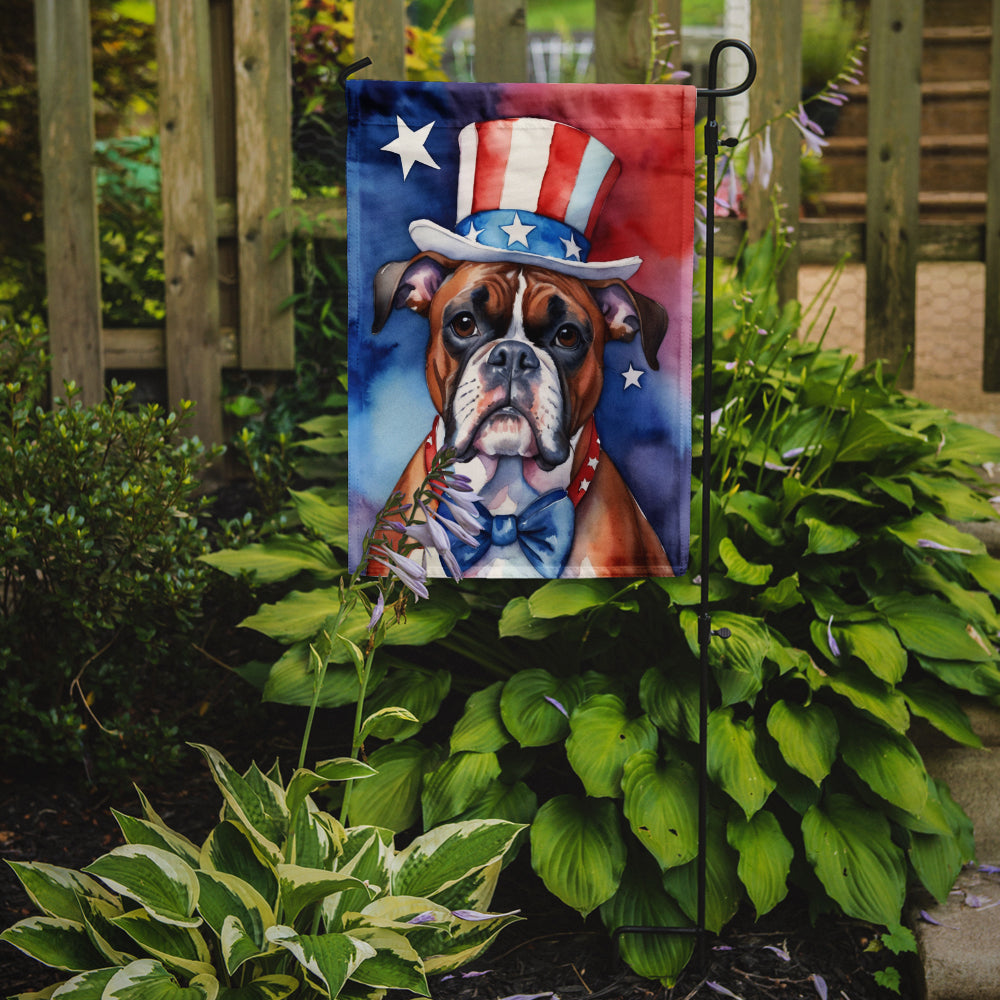 Boxer Patriotic American Garden Flag