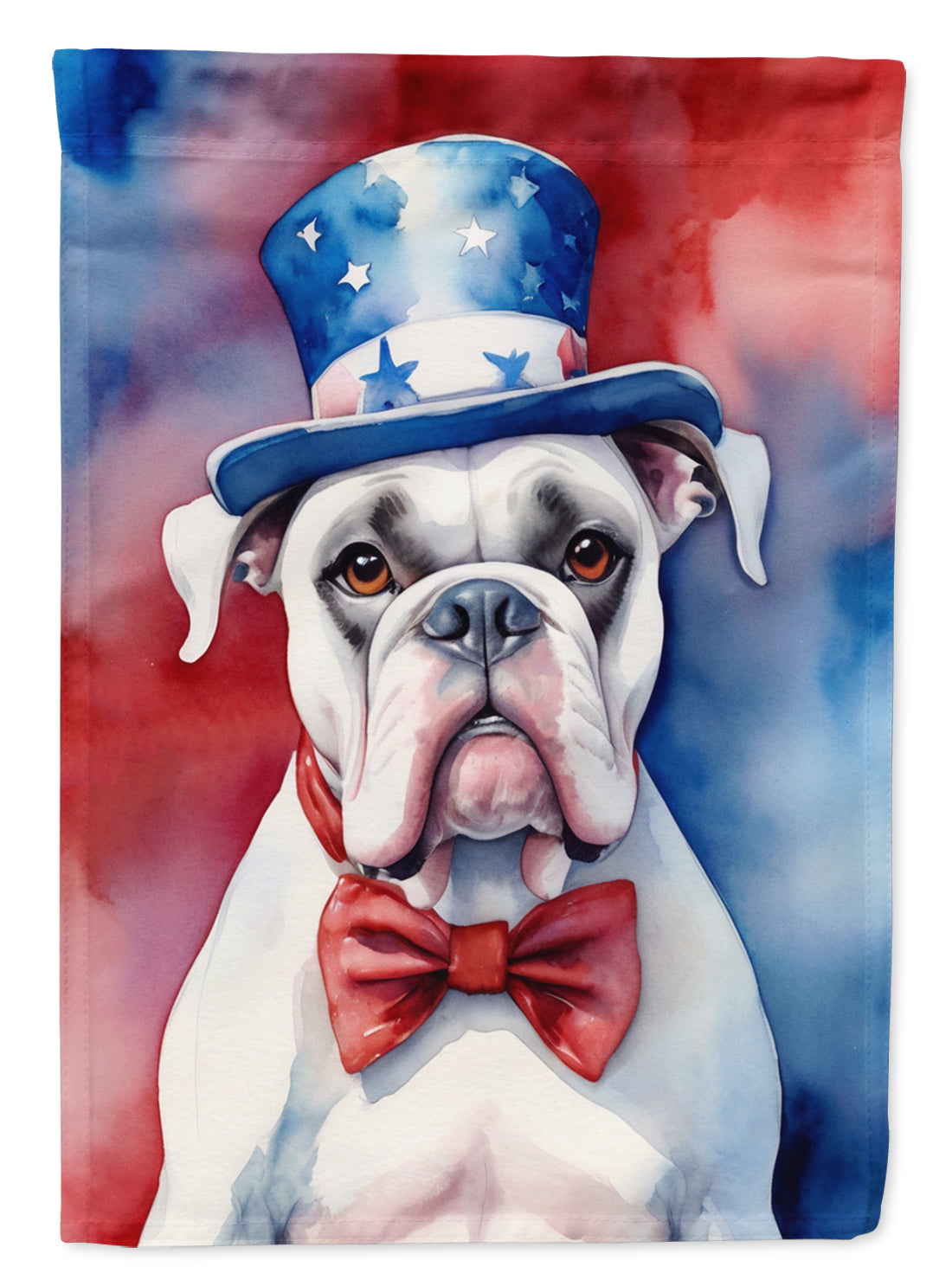 Buy this White Boxer Patriotic American House Flag