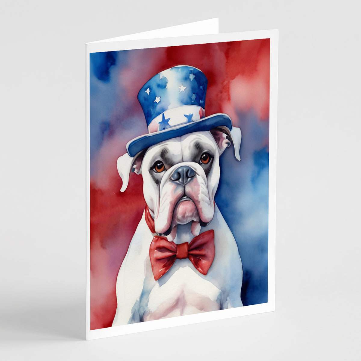Buy this White Boxer Patriotic American Greeting Cards Pack of 8