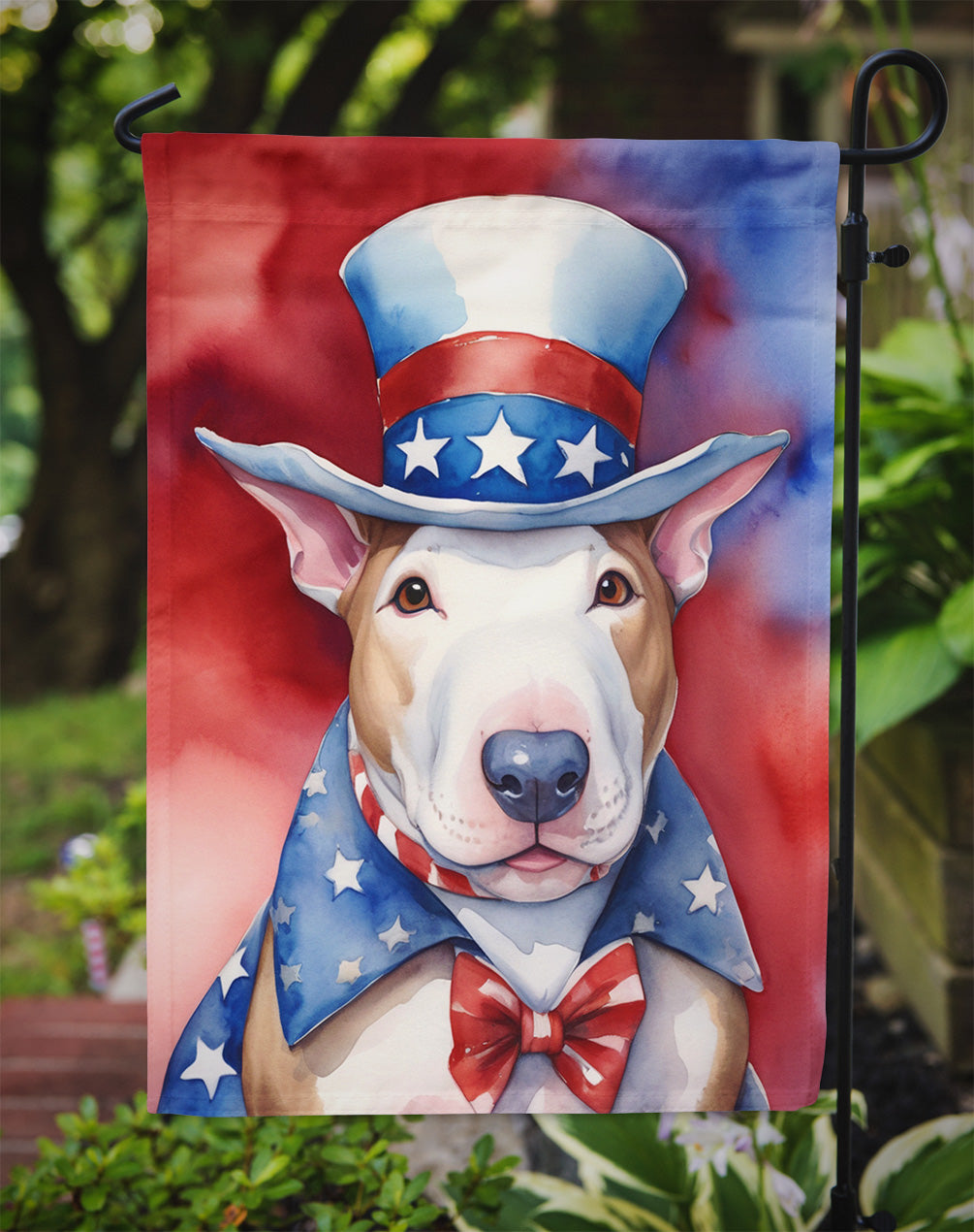 Bull Terrier Patriotic American Garden Flag