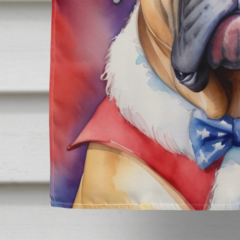 Bullmastiff Patriotic American House Flag