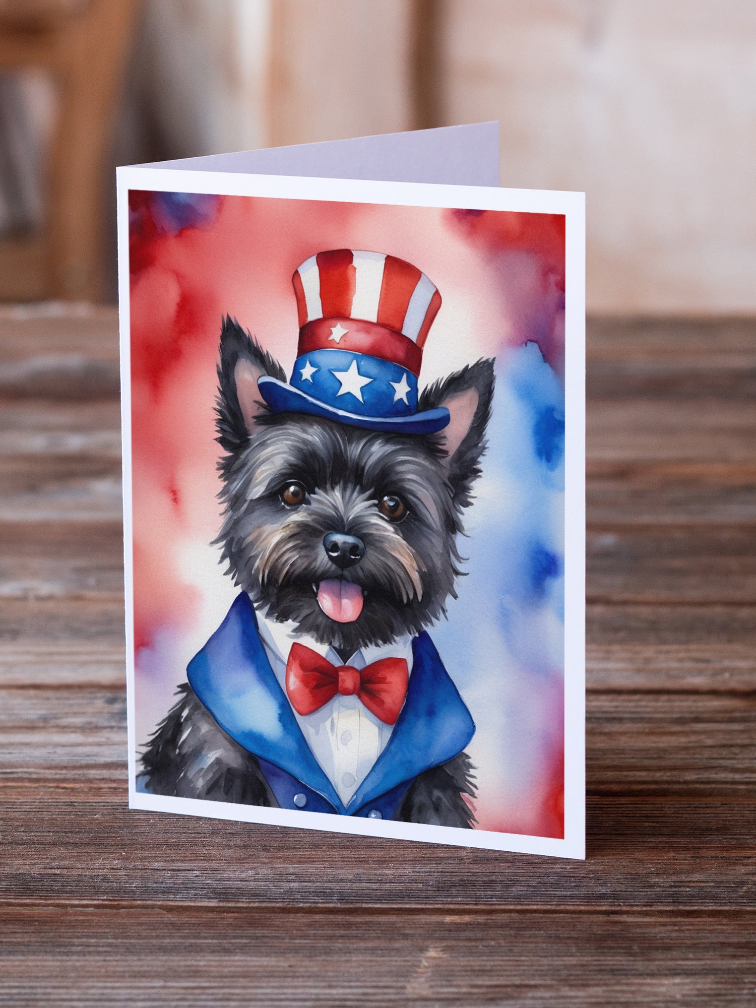 Cairn Terrier Patriotic American Greeting Cards Pack of 8