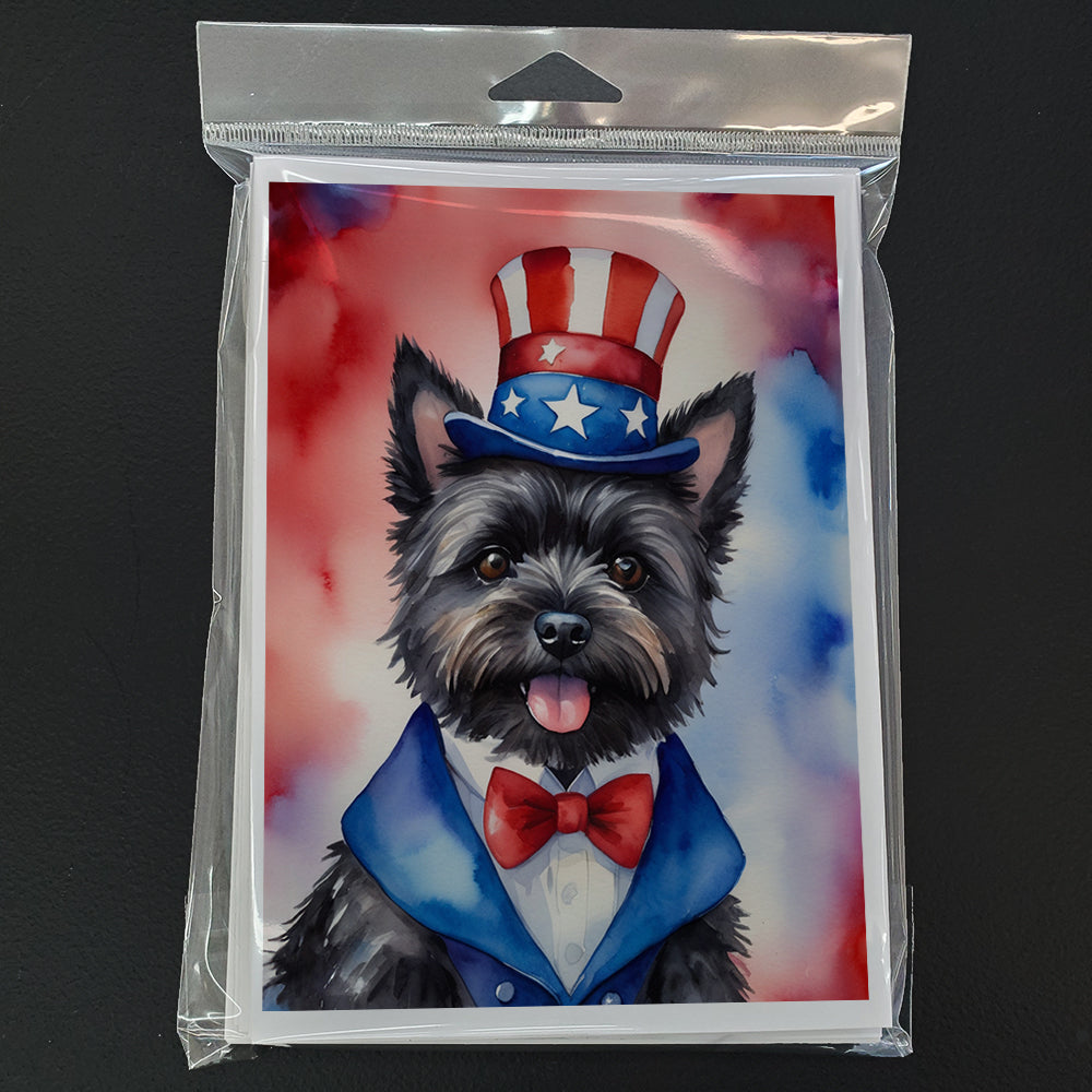 Cairn Terrier Patriotic American Greeting Cards Pack of 8