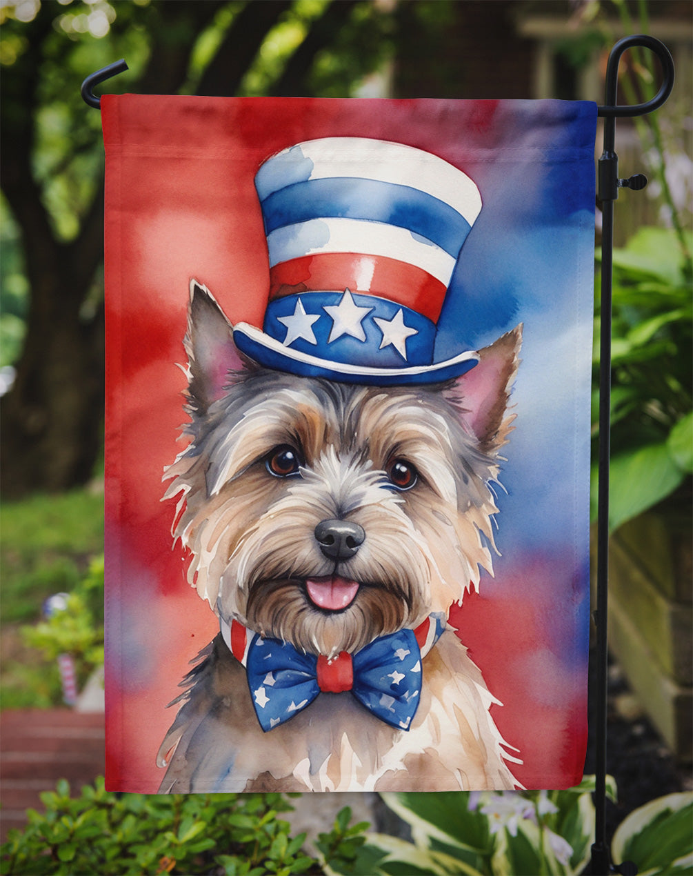 Cairn Terrier Patriotic American Garden Flag