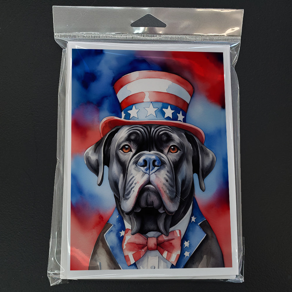 Cane Corso Patriotic American Greeting Cards Pack of 8