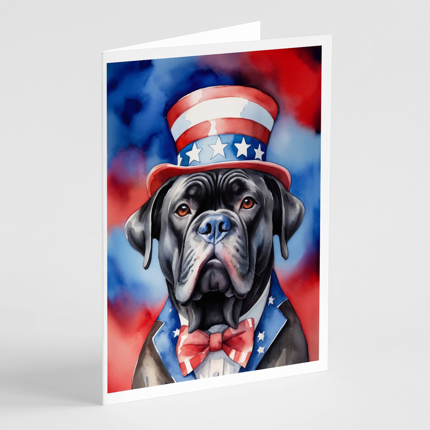 Buy this Cane Corso Patriotic American Greeting Cards Pack of 8