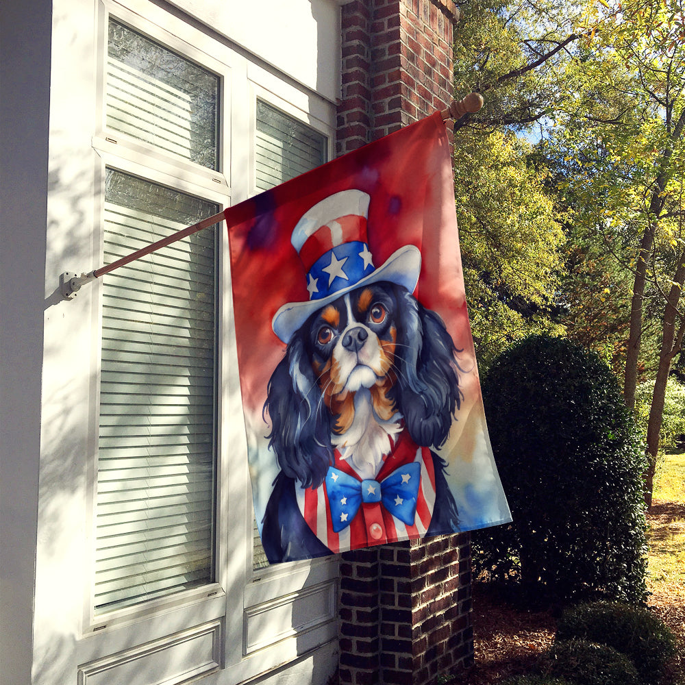 Cavalier Spaniel Patriotic American House Flag