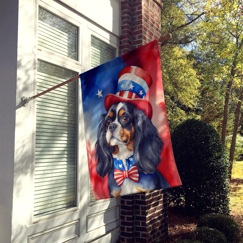 Cavalier Spaniel Patriotic American House Flag