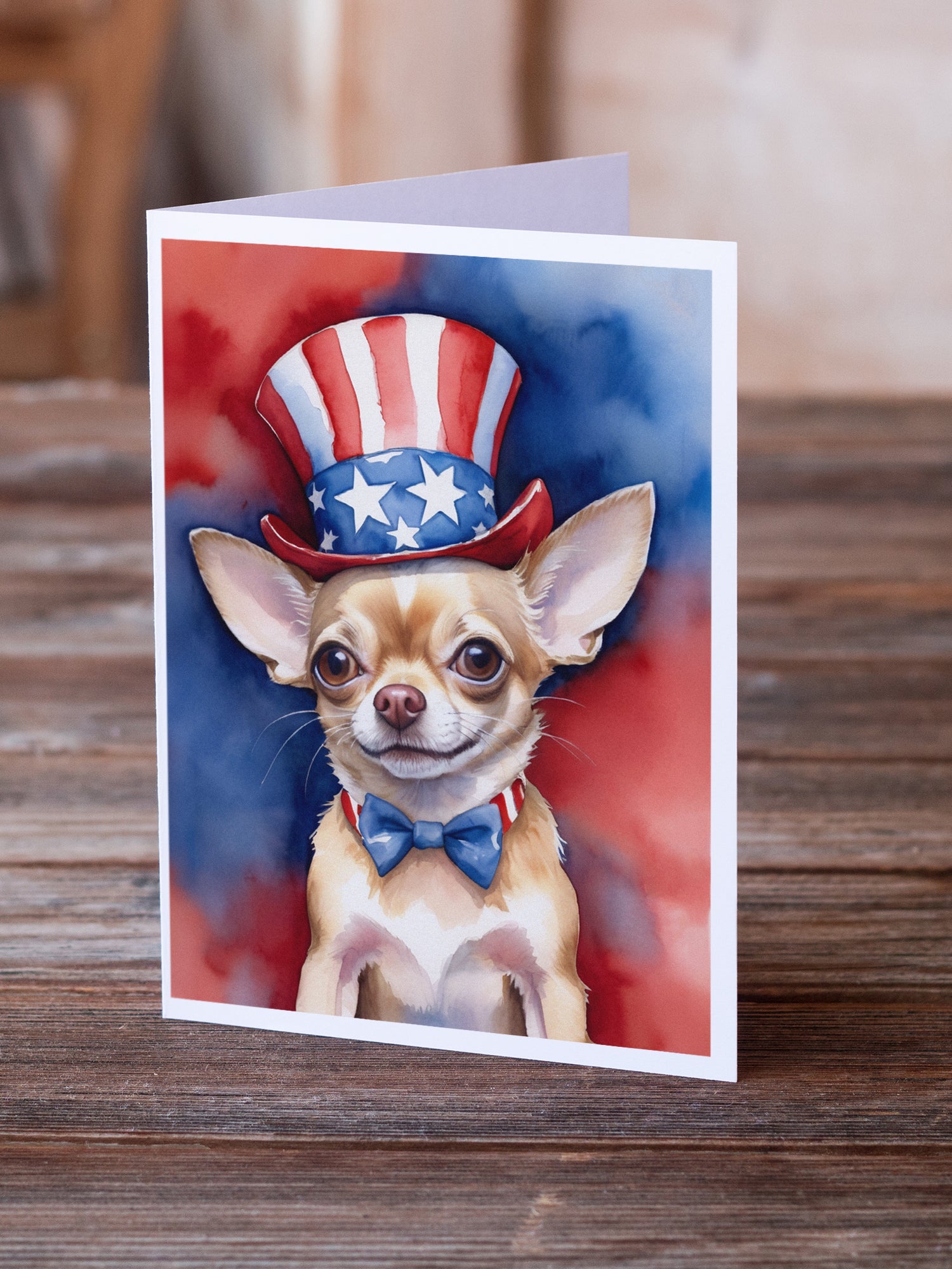 Chihuahua Patriotic American Greeting Cards Pack of 8
