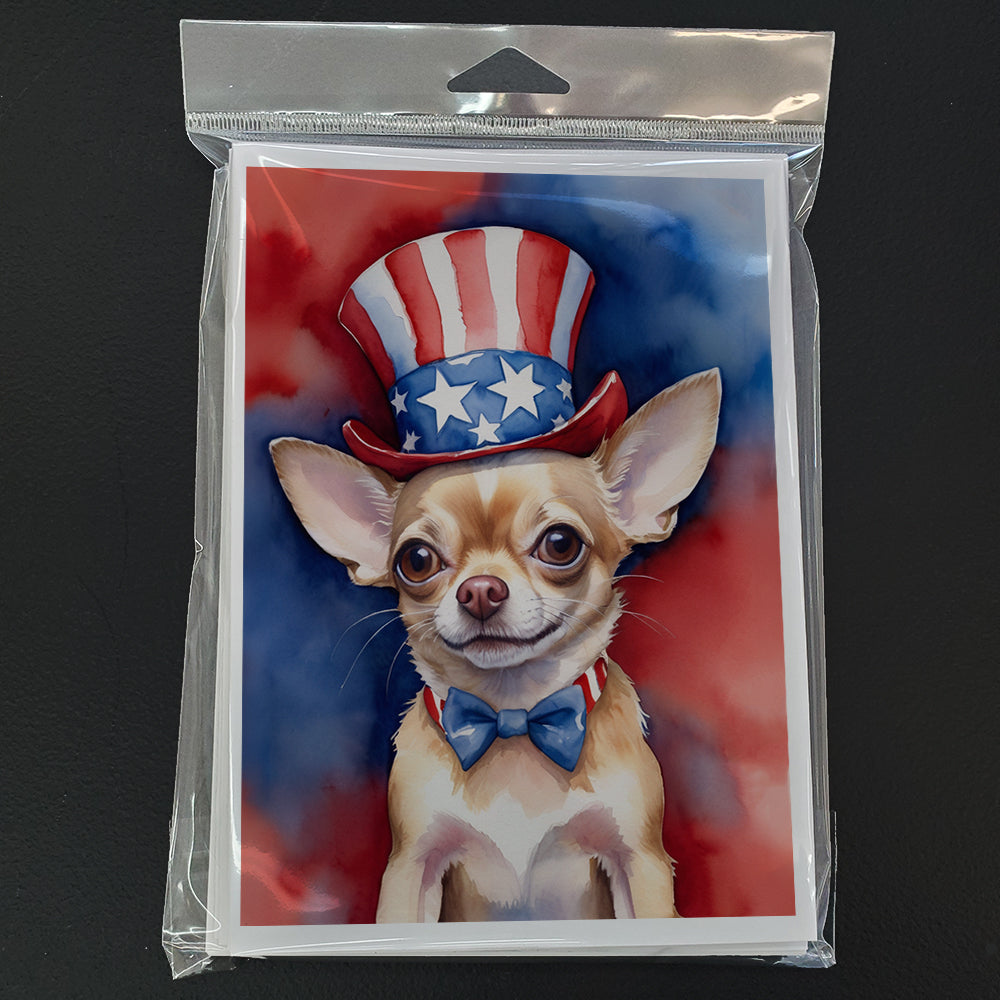 Chihuahua Patriotic American Greeting Cards Pack of 8