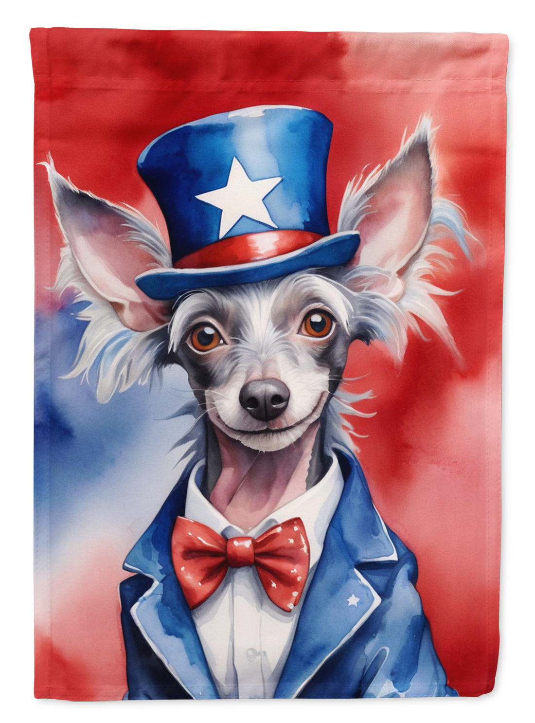Buy this Chinese Crested Patriotic American House Flag