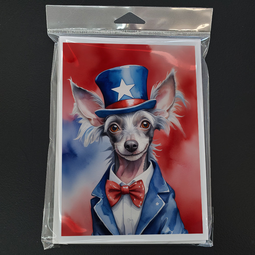 Chinese Crested Patriotic American Greeting Cards Pack of 8