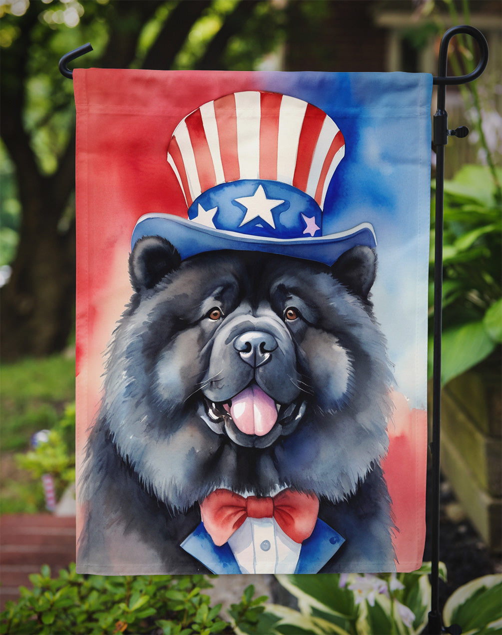Chow Chow Patriotic American Garden Flag