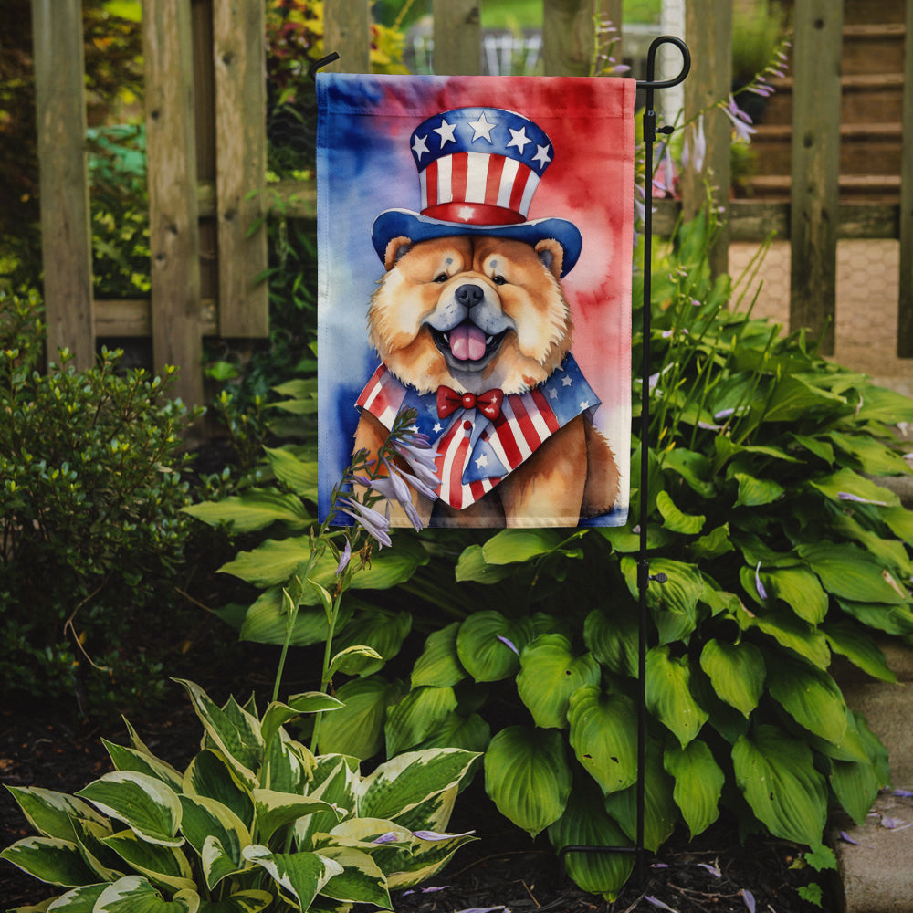 Chow Chow Patriotic American Garden Flag