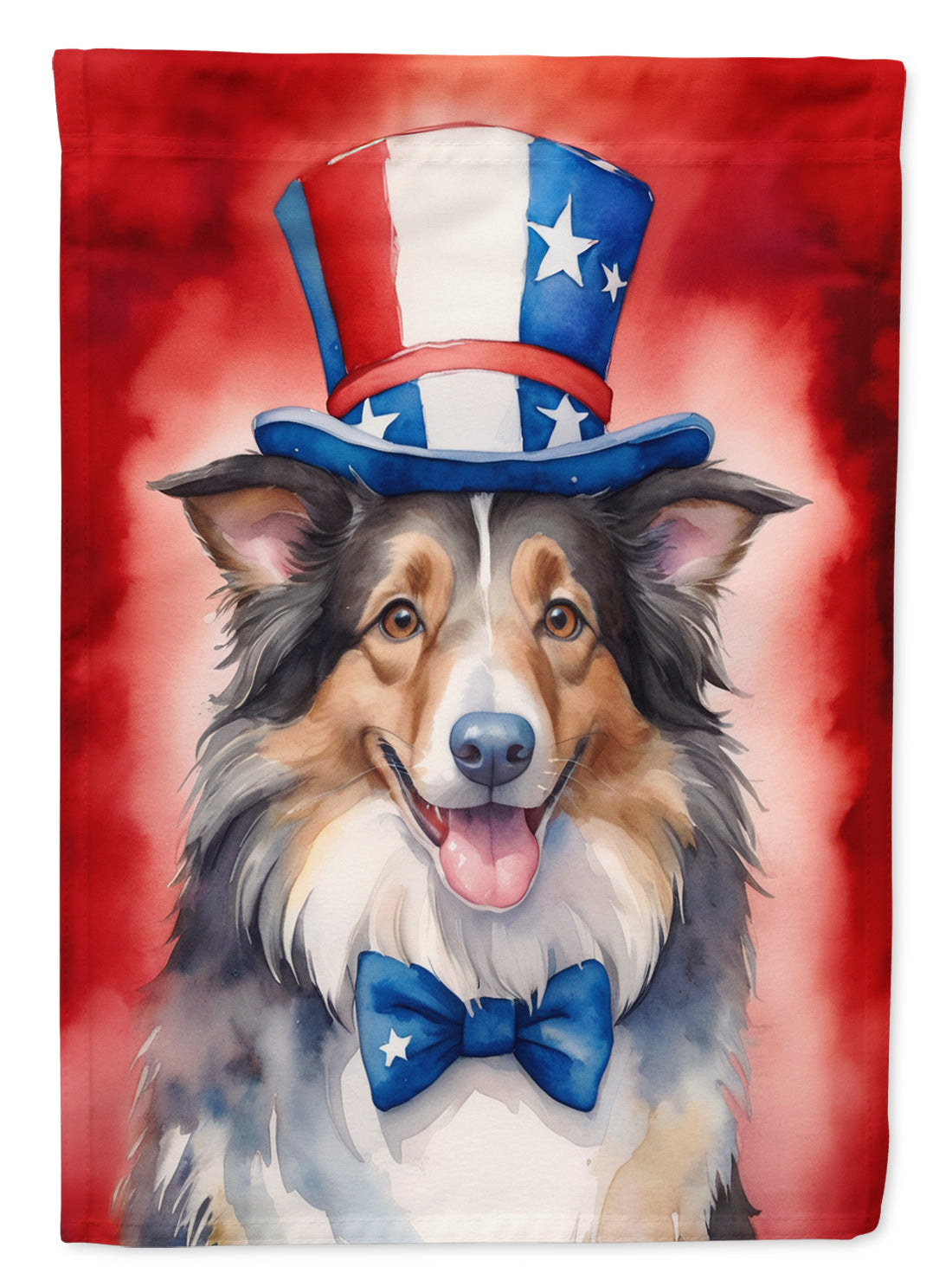 Buy this Collie Patriotic American House Flag