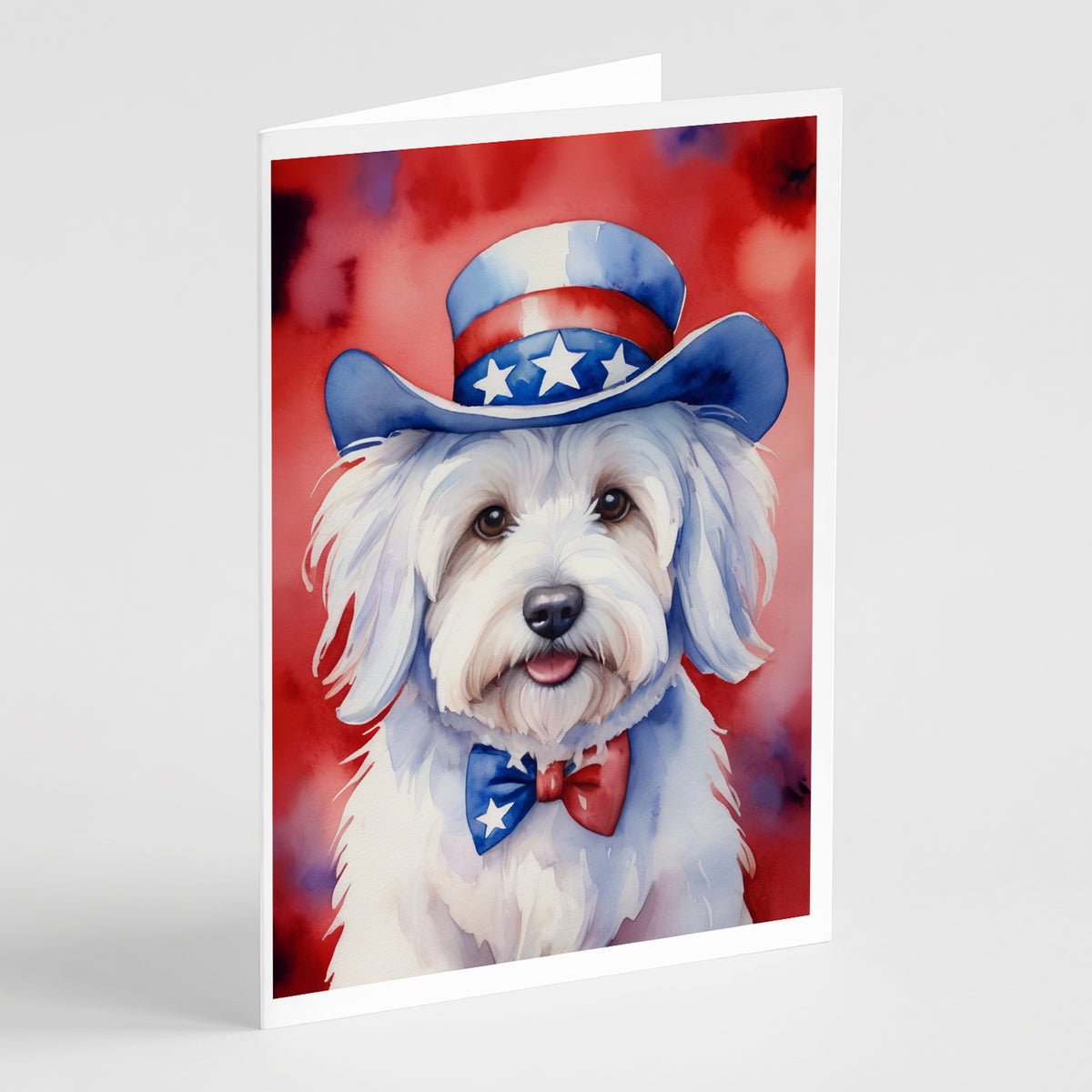 Buy this Coton de Tulear Patriotic American Greeting Cards Pack of 8