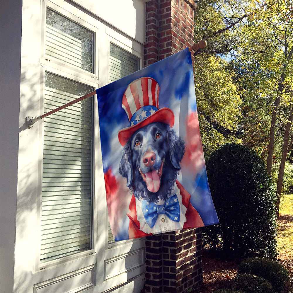 Buy this Curly-Coated Retriever Patriotic American House Flag