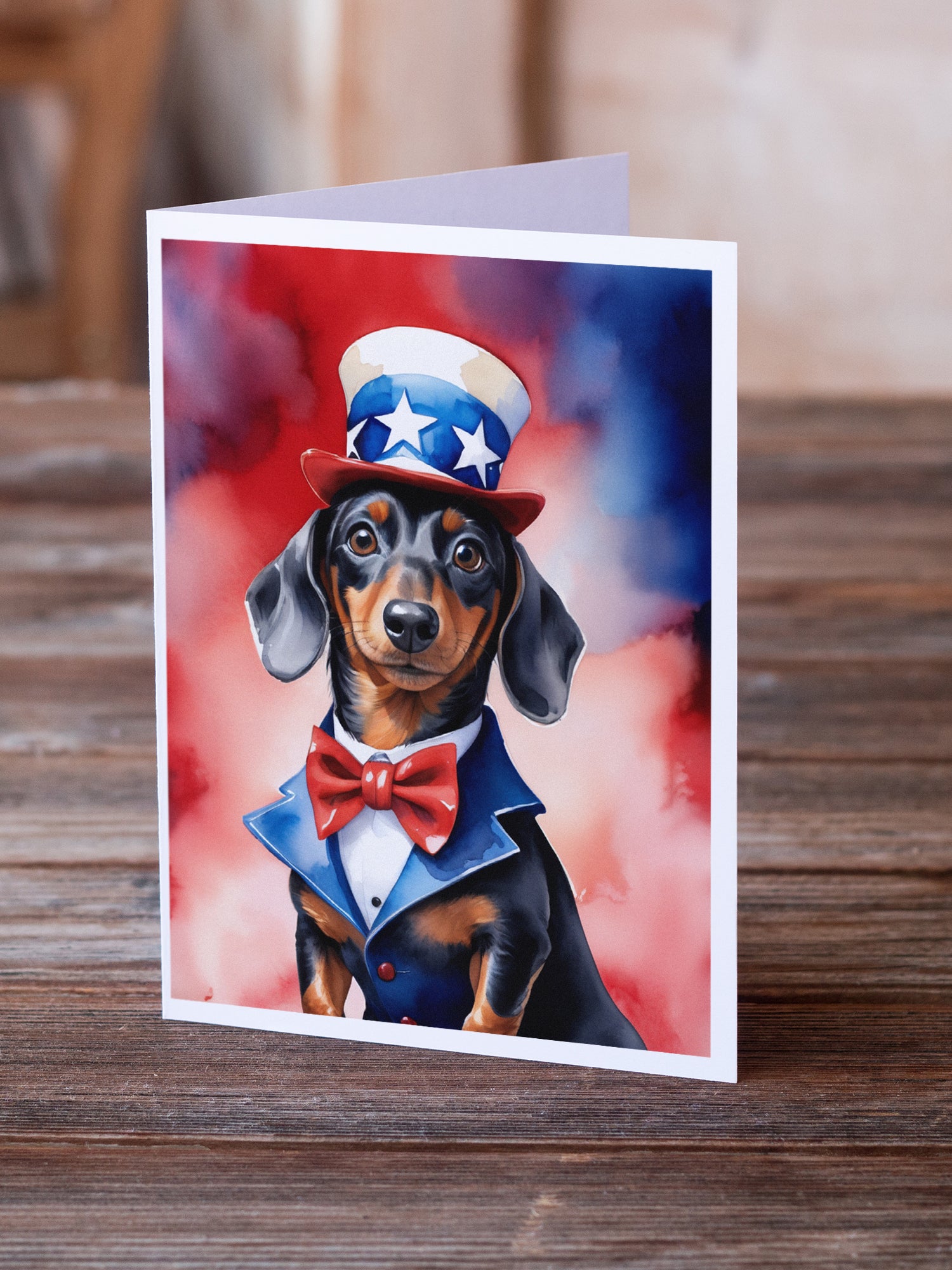 Buy this Dachshund Patriotic American Greeting Cards Pack of 8