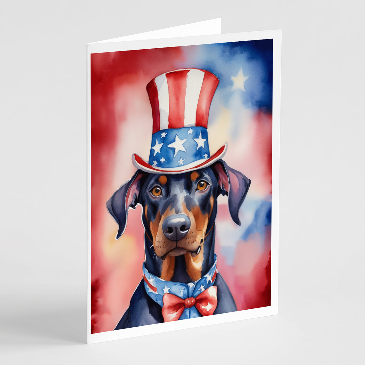 Buy this Doberman Pinscher Patriotic American Greeting Cards Pack of 8