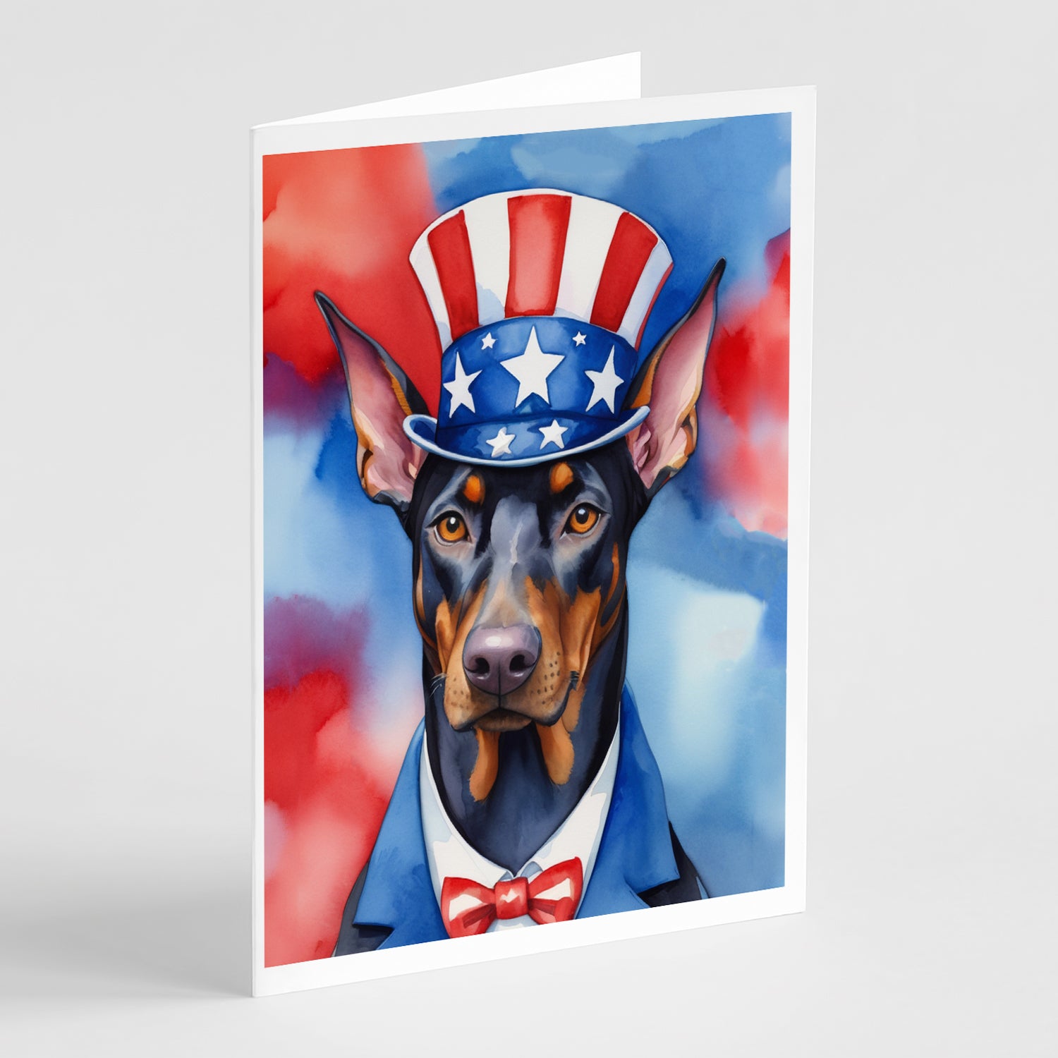 Buy this Doberman Pinscher Patriotic American Greeting Cards Pack of 8