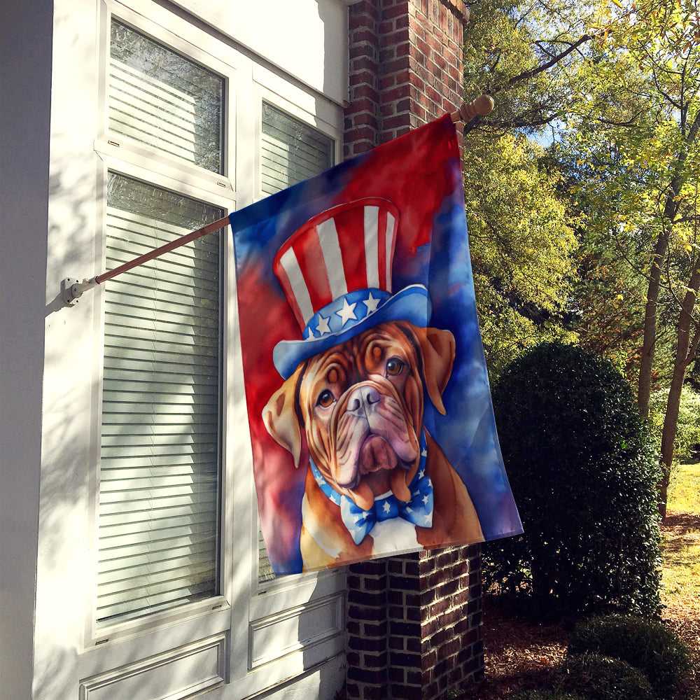 Dogue de Bordeaux Patriotic American House Flag