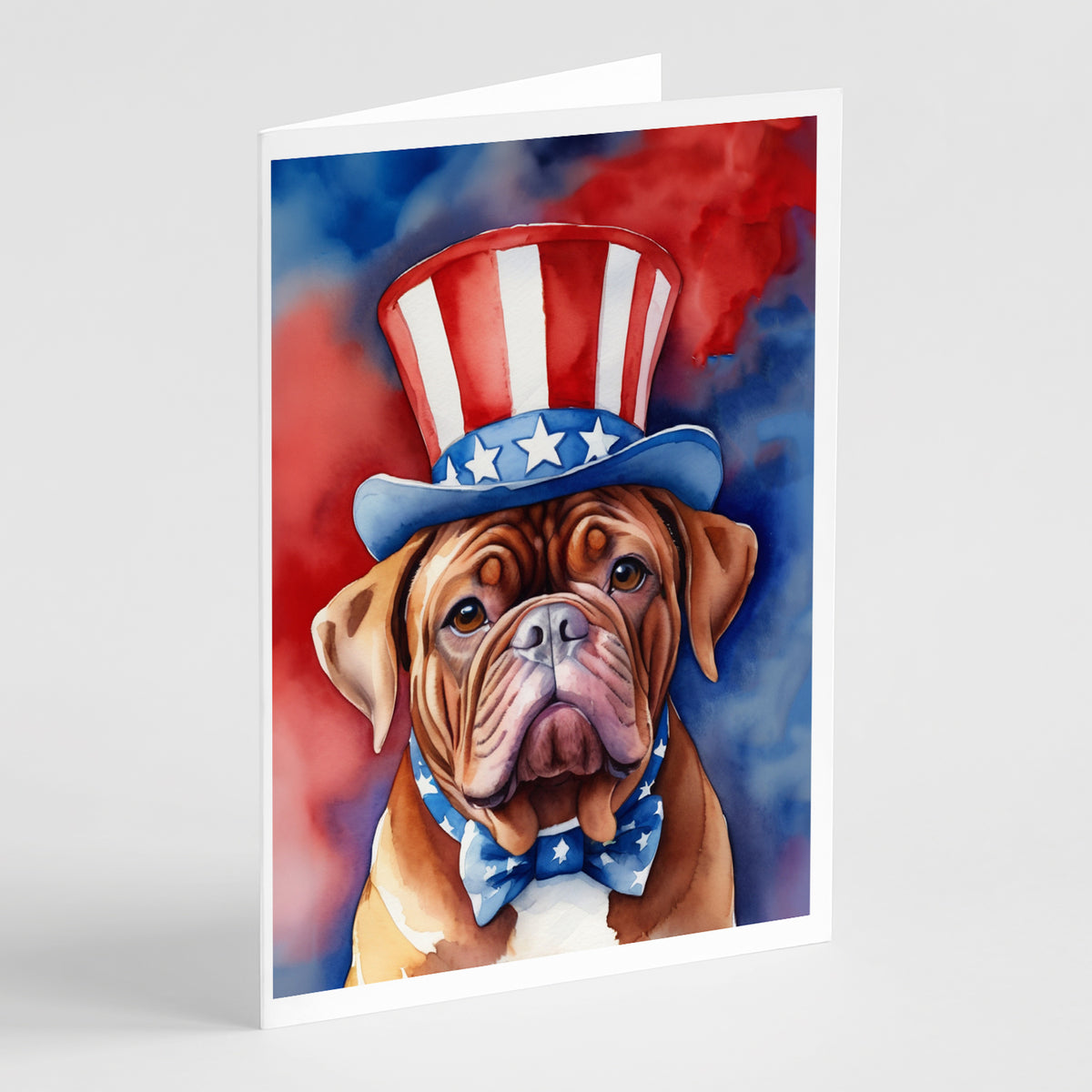 Buy this Dogue de Bordeaux Patriotic American Greeting Cards Pack of 8
