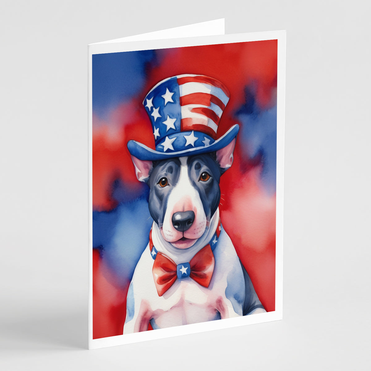 Buy this English Bull Terrier Patriotic American Greeting Cards Pack of 8