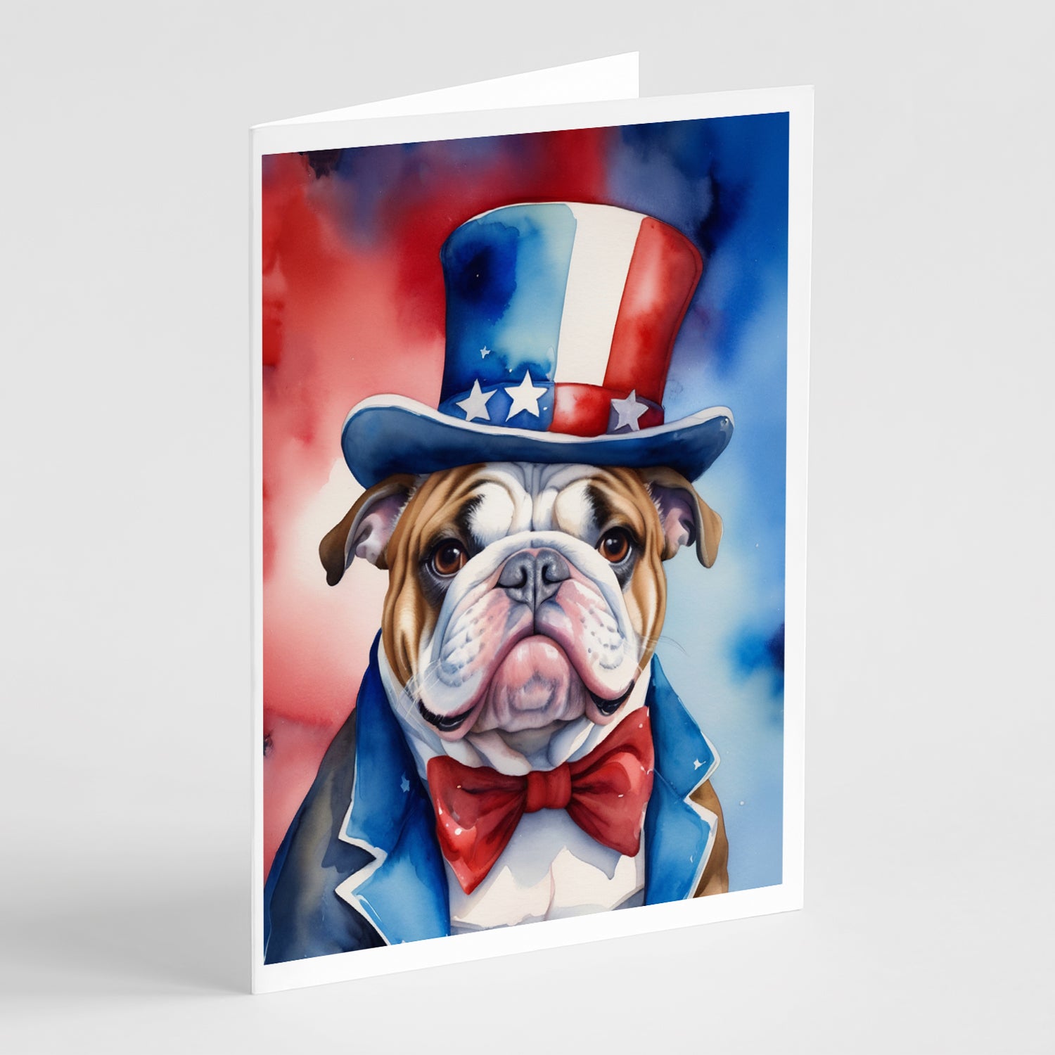 Buy this English Bulldog Patriotic American Greeting Cards Pack of 8