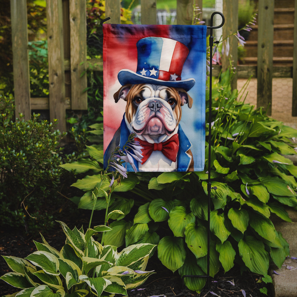 English Bulldog Patriotic American Garden Flag