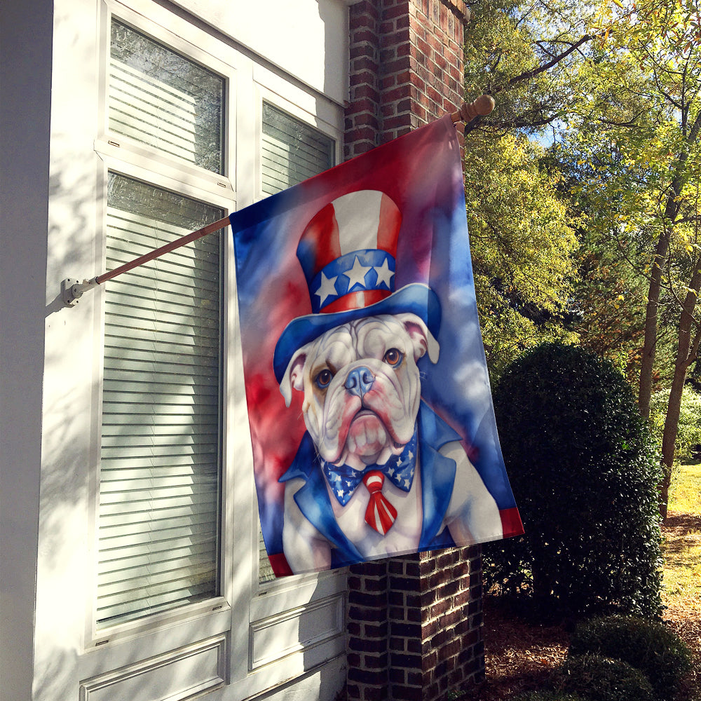 English Bulldog Patriotic American House Flag