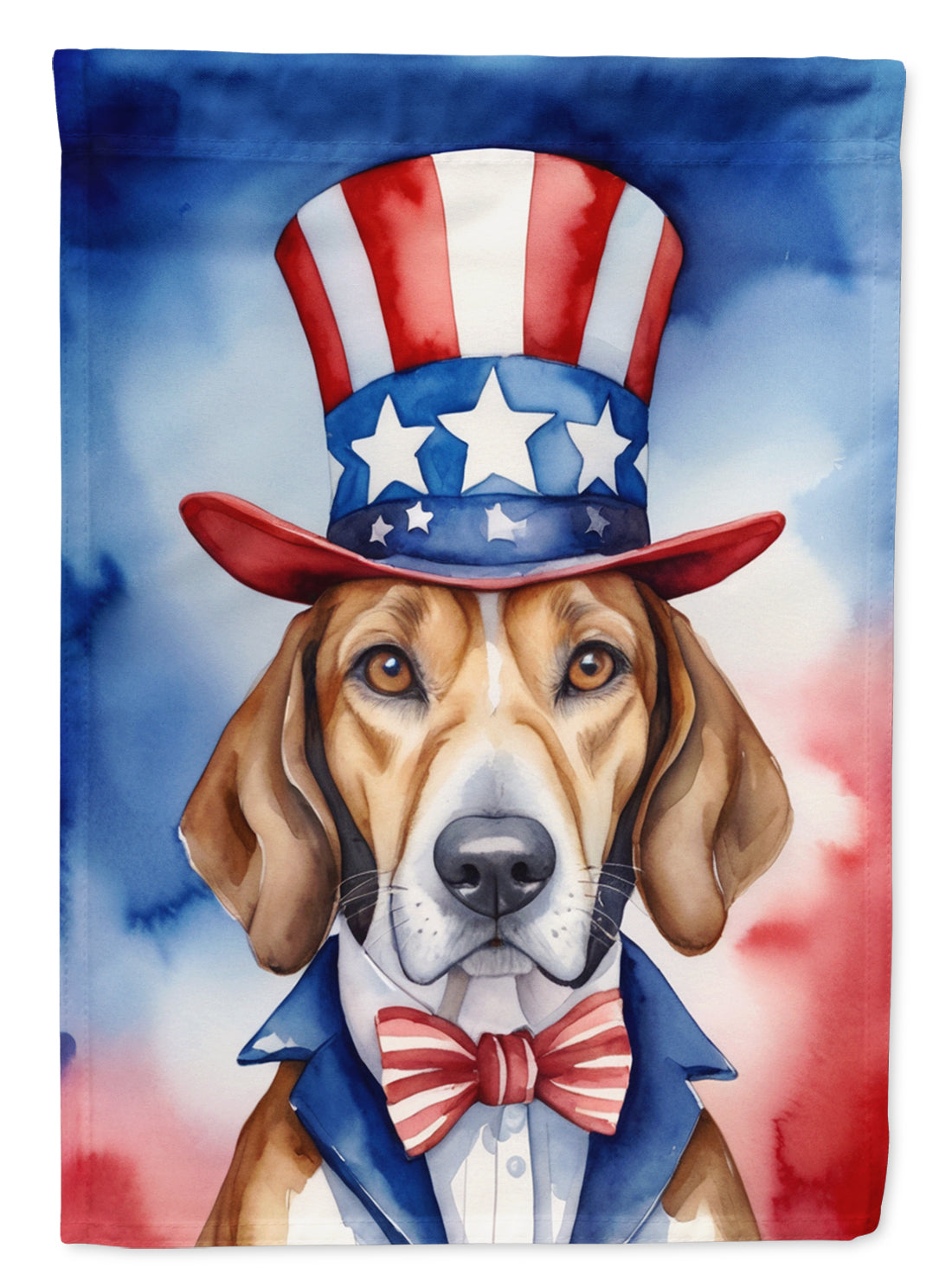 Buy this English Foxhound Patriotic American House Flag