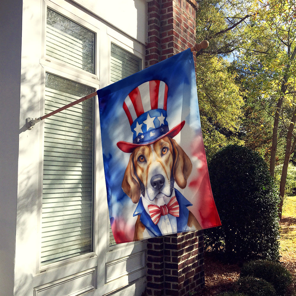 English Foxhound Patriotic American House Flag